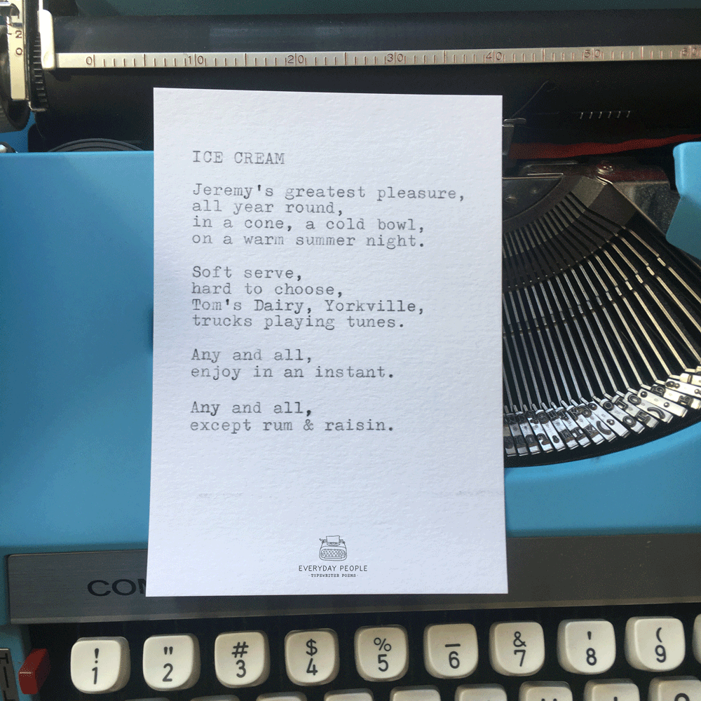 custom typewriter poetry