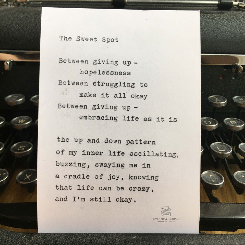 a personalized typewriter poem