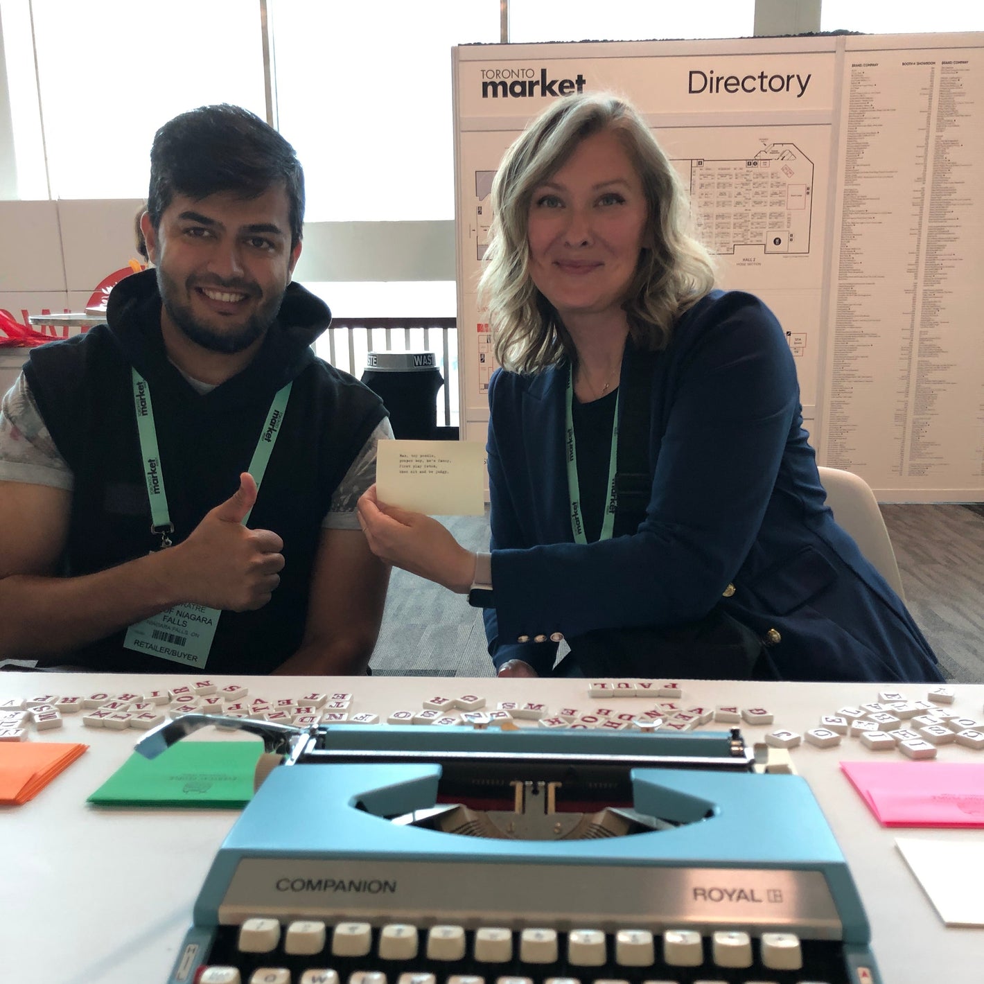 tradeshow activation idea, typewriter poetry
